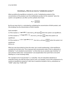 LS 1a Fall 2014 Calculating Keq: What do we mean by