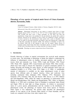 Phenology of tree species of tropical moist forest of Uttara Kannada