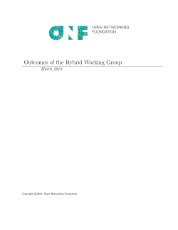 Outcomes of the Hybrid Working Group