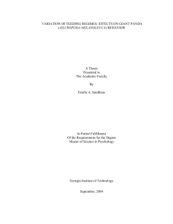 VARIATION OF FEEDING REGIMES: EFFECTS ON GIANT PANDA