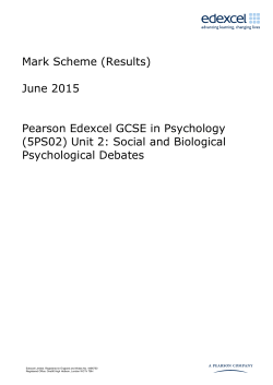 Mark Scheme (Results) June 2015 Pearson Edexcel GCSE in
