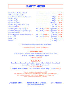 party menu - Buffalo Harbor Cruises