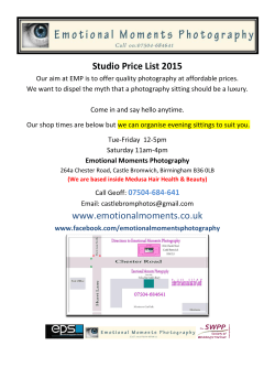 Studio Price List 2015 www.emotionalmoments.co.uk