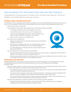 InterviewStream Pre-Recorded Best Practices Guide