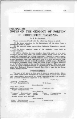 notes on the geology of portion of south-west tasmania