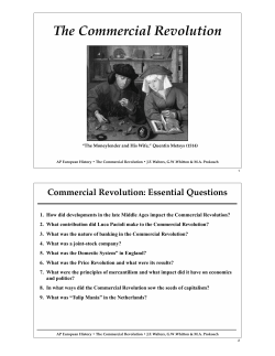 The Commercial Revolution - New Hartford Central Schools