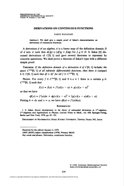 of d into A such that d(fg) = (df)g + f(dg) for /, g G DS Sakai [1]