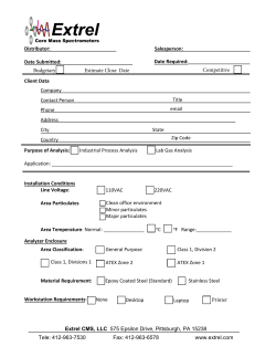 Extrel CMS, LLC 575 Epsilon Drive, Pittsburgh, PA 15238 Tele: 412