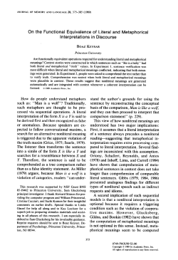 On the Functional Equivalence of Literal and Metaphorical