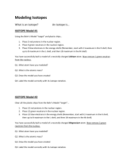 Modeling Isotopes