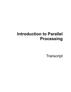 Introduction to Parallel Processing