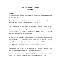 FUEL CELL HISTORY, PART ONE George Wand