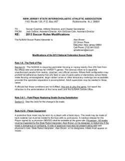 2013 Soccer Rules Modifications - Shore Soccer Officials Association