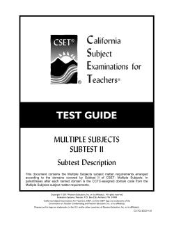 Subtest II - CTC Exams