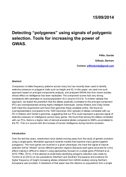 15/09/2014 Detecting &ldquo;polygenes&rdquo; using signals of polygenic