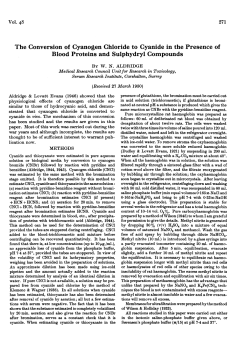 The Conversion of Cyanogen Chloride to Cyanide in the Presence
