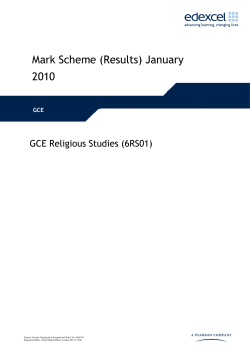 Mark scheme - Unit 1 (6RS01) - January 2010