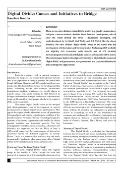 Digital Divide: Causes and Initiatives to Bridge