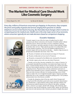 The Market for Medical Care Should Work Like Cosmetic Surgery