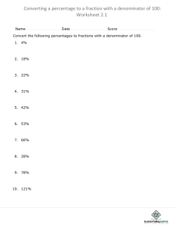 Converting a percentage to a fraction with a denominator of 100