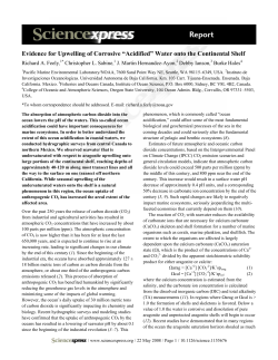 2008 Feely et al Study of Ocean Acidification in