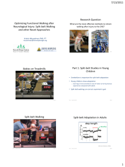 Optimizing Walking after Injury to the Central