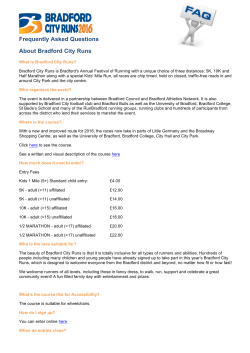 Frequently Asked Questions About Bradford City Runs