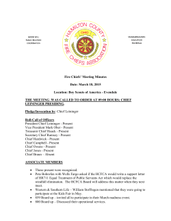 Fire Chief`s Meeting Minutes