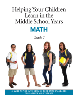 Helping Your Children Learn in the Middle School Years