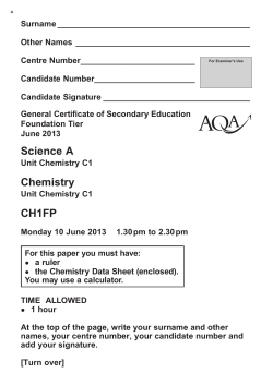 GCSE Chemistry Modified question paper Unit 01
