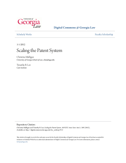 Scaling the Patent System - Digital Commons @ Georgia Law