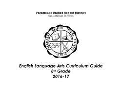 English Language Arts Curriculum Guide 8th Grade 2016-17