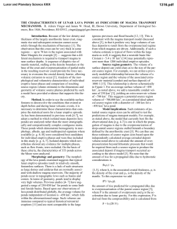 THE CHARACTERISTICS OF LUNAR LAVA PONDS AS
