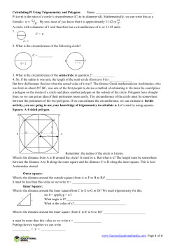 Calculating Pi Using Triginometry And Polygons