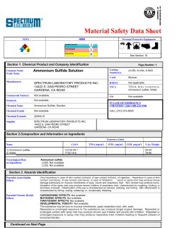 Material Safety Data Sheet