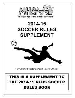 2014-15 soccer rules supplement - Michigan High School Athletic