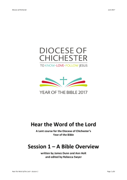 Hear the Word of the Lord Session 1 &ndash; A Bible Overview
