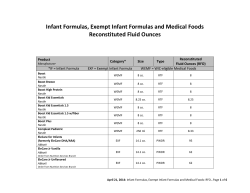 Infant Formulas, Exempt Infant Formulas and