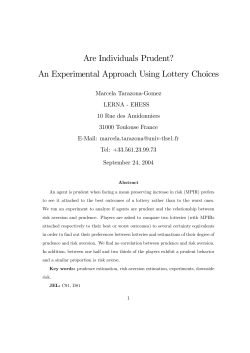 Are Individuals Prudent? An Experimental Approach Using