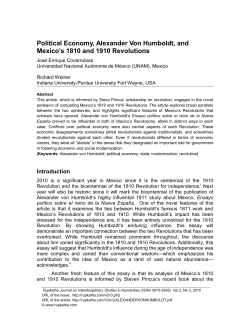 Political Economy, Alexander Von Humboldt, and Mexico`s 1810