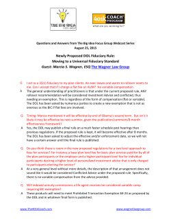 Newly Proposed DOL Fiduciary Rule: Moving to a Universal