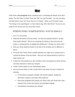 Theme Comparison/Contrast Essay