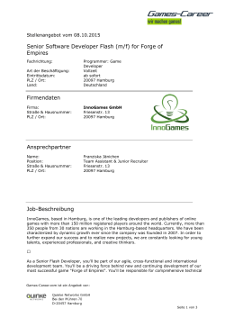 Senior Software Developer Flash (m/f) for Forge of Empires