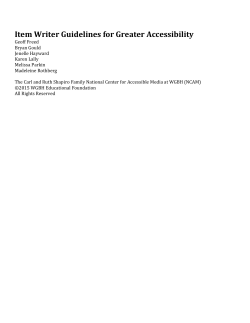 NCAM`s Item Writer Guidelines for Greater Accessibility