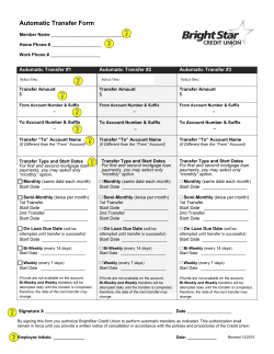 Automatic Transfer Form - BrightStar Credit Union