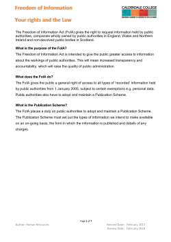 Freedom of Information Act Policy