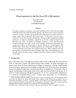 Plural exponence in the Nez Perce DP: a DM analysis&lowast;