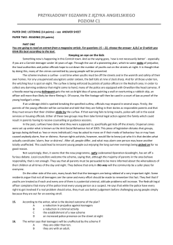 przykładowy egzamin z języka angielskiego poziom c1 klucz