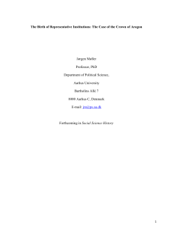 The Birth of Representative Institutions: The Case of the