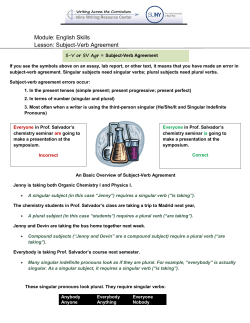 Module: English Skills Lesson: Subject-Verb